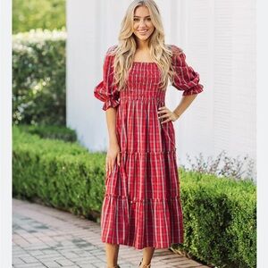 J Marie The Rayna Square Ruched Midi Dress